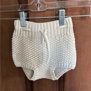 Quincy Mae Textured Knit Baby Bloomers in Light Beige